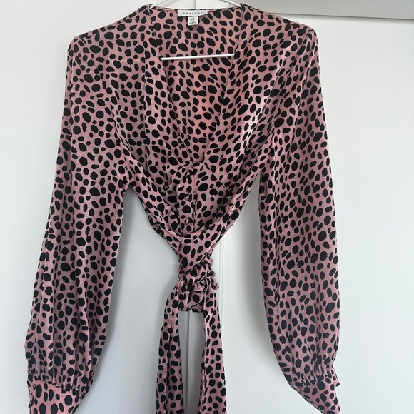 Topshop Pink Animal Print Blouse - Picture 1 of 1